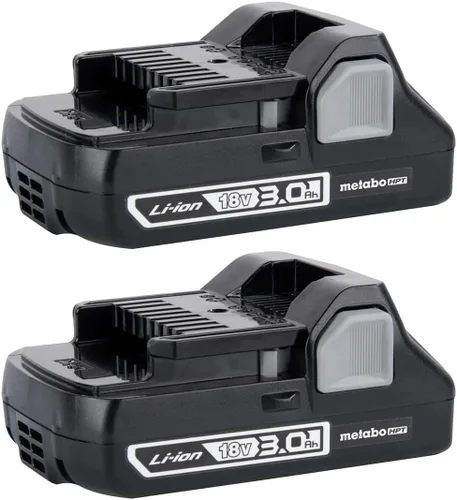 Metabo HPT Baterías de 18 V | Paquete de 2 | 3.0 Ah | Ión de litio | Estilo deslizante | Diseño compacto y ligero | 370065M