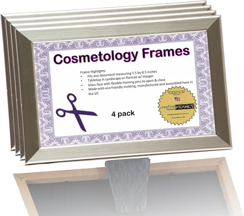 Miniatura 9 de Creative Picture Frames Marcos de licencia negros de 8.5 x 3.5 pulgadas para profesionales de la cosmetología, exhibidores de titulares de licencia