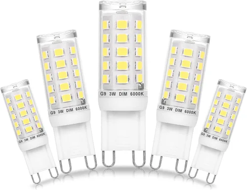 Miniatura 15 de Ziomitus Bombillas LED G9 regulables que reemplazan 30 W, 25 W, 20 W, halógeno, G9, 3 W, 2700 K, blanco cálido, LED T3 T4 transparente, AC120V