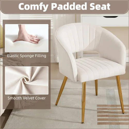 Miniatura 43 de ABET Silla de escritorio con ruedas, silla de oficina en casa de terciopelo, silla giratoria con base dorada, sillas acentuadas modernas tapizadas