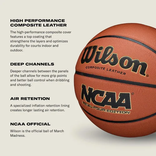 Miniatura 5 de Wilson NCAA Final Four Baloncesto - 29.5 pulgadas y 28.5 pulgadas