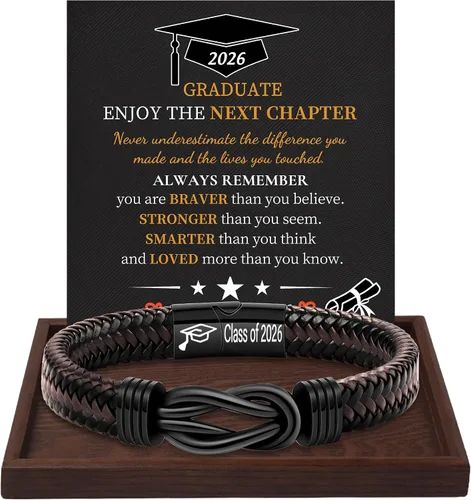 Miniatura 9 de Regalos inspiradores para hombres, pulseras con código morse, pulseras para hombre, regalos de graduación para él, Día del Padre, pulsera de cuero