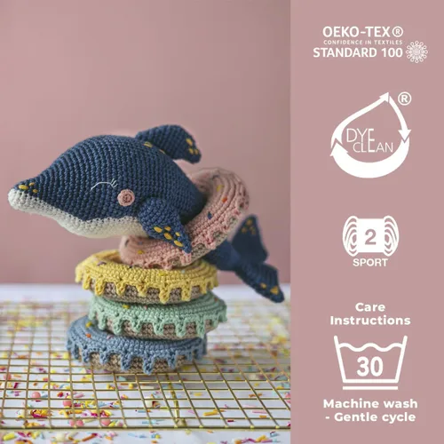 Miniatura 3 de Circulo Amigurumi Yarn, 100% Algodón Virgen Brasileño Mercerizado para Crochet y Tejido, Soft Art - Hilo de Peso Deportivo, 4.4 oz, 278 yardas