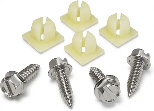Miniatura 8 de Kit de tornillos para placa de matrícula - Negro, sujetadores de estilo OEM con retenedores de tornillo de nailon para montar placas de matrícula