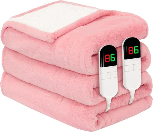 Miniatura 15 de Manta eléctrica premium doble 62"×84" - Manta eléctrica ultra acogedora y suave con 8 niveles de calefacción, manta de pelo sintético de conejo