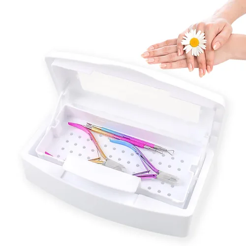 Miniatura 9 de Caja esterilizadora de herramientas de uñas, bandeja de esterilización de plástico, caja de esterilización de plástico organizador de almacenamiento