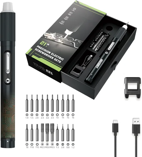 Miniatura 10 de Mini destornillador eléctrico, JAKEMY destornillador de potencia de par ajustable de doble modo, destornillador de precisión magnético inalámbrico