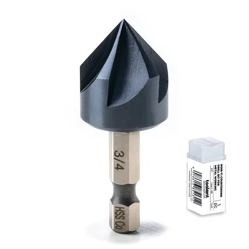 Miniatura 11 de toolant Broca Avellanadora de Cobalto Noir-Ti de 1/2" (Pro), Recubierta con Nitruro de Aluminio y Titanio con Vástago Hexagonal de Cambio Rápido