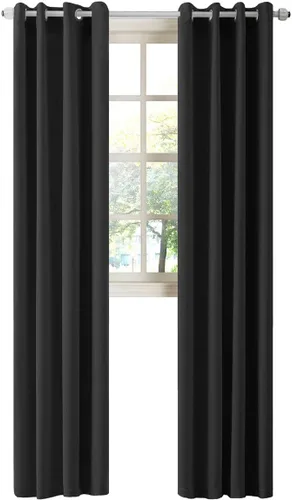 Miniatura 106 de LA PALMA Cortinas opacas con aislamiento térmico y ojales, para sala de estar, dormitorio, paquete de 2 paneles