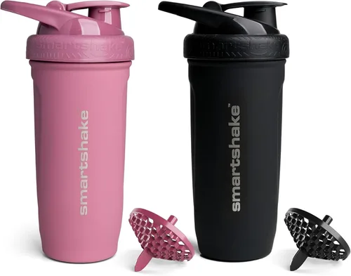 Miniatura 14 de Smartshake Reforce - Botella mezcladora de proteínas de acero inoxidable, sin aislamiento, unisex, para gimnasio, botellas agitadoras de metal, 30.4