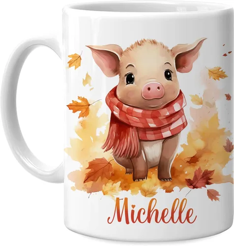 Miniatura 26 de Hyturtle Taza de café personalizada de lobo de otoño, regalos de cumpleaños para los amantes del lobo, regalos de decoración de otoño para casa