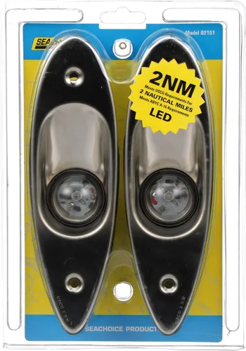 Miniatura 5 de Seachoice Luz lateral LED de acero inoxidable, navegación de barco, 1 luz roja, 1 luz verde
