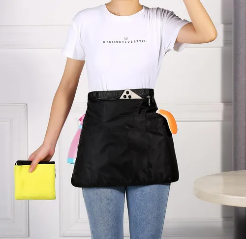 Miniatura 3 de Bafelia Delantal de limpieza para mujer con 7 bolsillos, delantal profesional impermeable para trabajo de limpieza