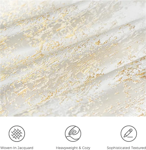 Miniatura 5 de THE-TINOART Fundas de almohada de estilo rústico moderno de 18x18, fundas de almohada decorativas tejidas en jacquard beige y dorado para sofá