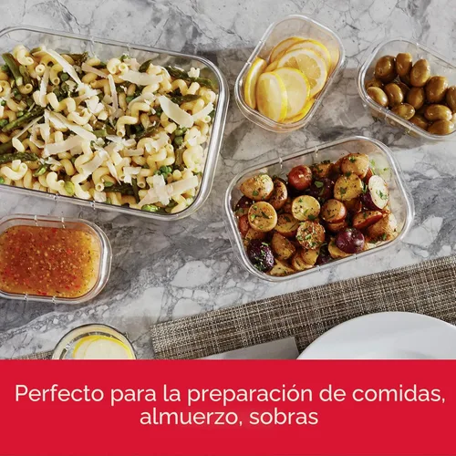 Miniatura 3 de Rubbermaid Brilliance - Juego de 3 recipientes de almacenamiento de alimentos sin BPA con tapas, bandejas extraíbles, herméticos, a prueba de fugas