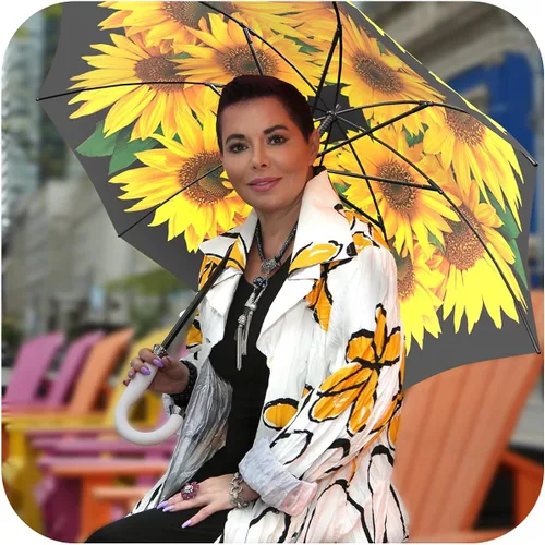 Miniatura 5 de LA BELLA UMBRELLA - Paraguas de diseño de girasol único en elegante caja de regalo - AutomáticoManualStick, Stick), STI-028