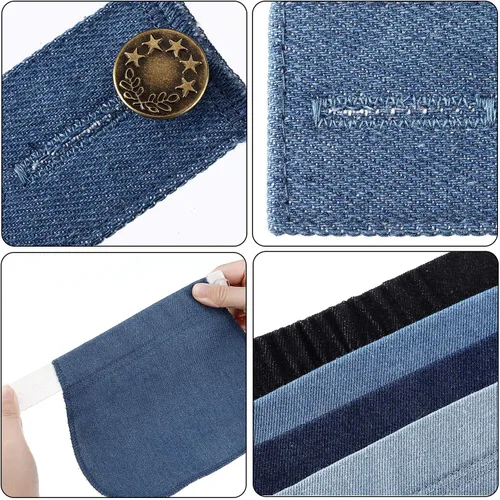 Miniatura 3 de WILLBOND 8 piezas pantalones elásticos de maternidad con botón ajustable en la cintura