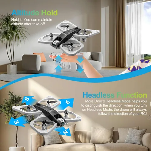 Miniatura 6 de S3 WiFi FPV 6-Axis Gyro & 360° Flip Drone con cámara HD 480P para principiantes (blanco)
