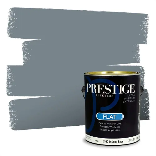 Miniatura 160 de Pintura Exterior + imprimación PRESTIGE, todo-en-uno, 1 galón, acabado mate, color comparable al Valspar* Royal Gray* VS151-Gris real
