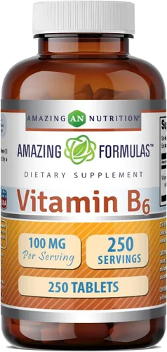 Miniatura 6 de Amazing Formulas Vitamina B6 piridoxina 100 mg 100 tabletas Suplemento Sin OMG Sin gluten Fabricado en Estados Unidos