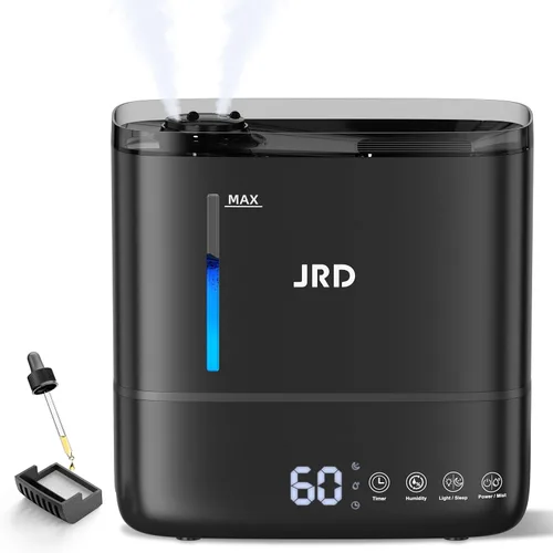 JRD Humidificadores para dormitorio, humidificador ultrasónico 4L para habitación grande, llenado superior de niebla fría, funcionamiento de 40