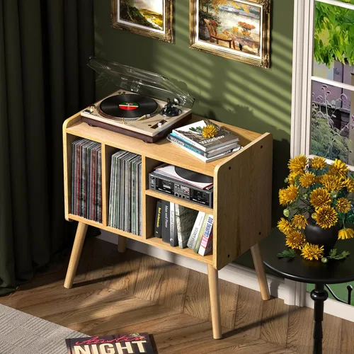Miniatura 2 de Mesa tocadiscos, naturaleza de mediados de siglo