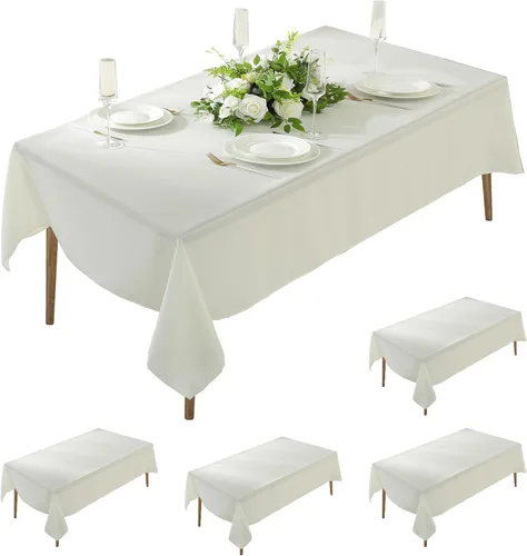 Miniatura 35 de Paquete de 5 Manteles Cuadrados 60 x 60 Pulgadas de Carbón, Mantel de Poliéster Lavable para Uso en Hogar, Fiesta, Boda o Restaurante.