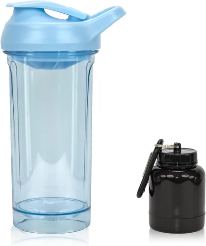 Miniatura 14 de Botella mezcladora de proteínas de 20 onzas, vasos mezcladores de proteínas a prueba de fugas para gimnasio, fitness y suplementos, material PETG