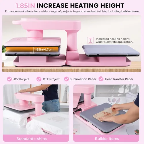 Miniatura 5 de Máquina de prensa de calor automática Whubefy 15x15