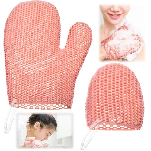 Miniatura 11 de Karenhi 2 Pcs Honeycomb Exfoliating Glove Set Exfoliating Bath Mitt Honeycomb Face and Body Scrubber Shower Mitt for Cleaning Body Shower Face Skin