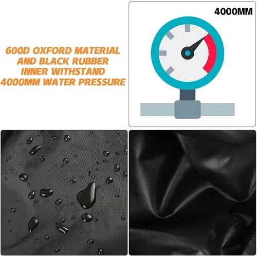 Miniatura 4 de Funda para cortacésped con accesorio de ensacado, impermeable, resistente, se adapta a cubiertas de cortacésped de hasta 54 pulgadas, poliéster 600D