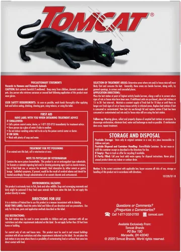 Miniatura 2 de Tomcat Rat & Mouse Killer - Estación desechable resistente para niños y perros, 1 estación de cebo prellenada lista para usar