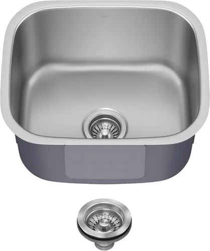 Miniatura 18 de Kraus Premier KBU17 Fregadero de cocina de acero inoxidable de calibre 18, de un tazón, de montaje por debajo para barra de cocina, 35.56 cm