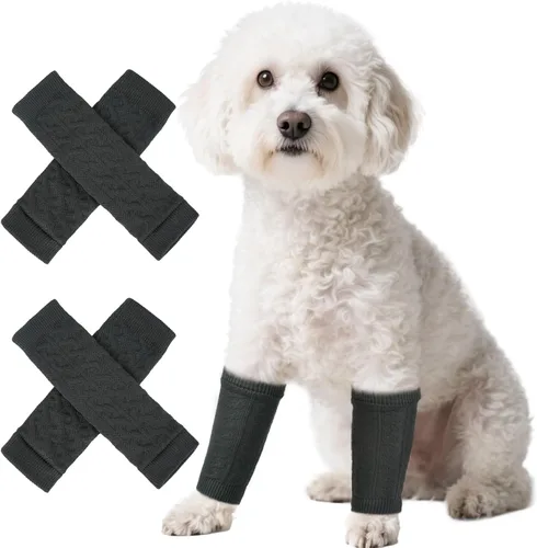 Miniatura 30 de ROZKITCH Manga de compresión para perro, 2 piezas de pierna delantera y 2 rodillas de pierna trasera, envoltura para codo de perro, protector