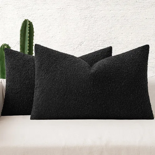 Miniatura 28 de MIULEE - Juego de 2 fundas de almohada decorativas con textura de bucle, de 50 x 50 cm, para sofá y cama, almohadas de invierno neutras, fundas