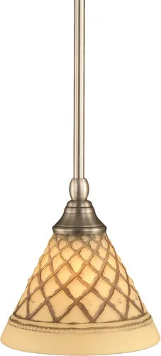 Miniatura 83 de Toltec Lighting Tallo Colgado Mini colgante, acabado de cobre negro, 3.5" cuadrado humo burbuja vidrio