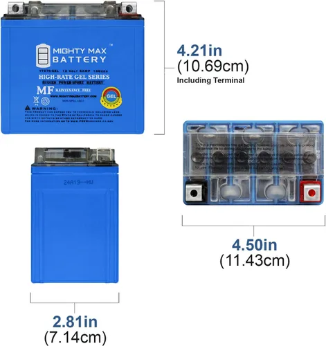 Miniatura 2 de Mighty Max Battery Batería de gel de 12V 6AH para Honda 450 TRX450ER, TRX450R 2006-2012