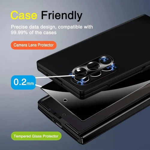 Miniatura 5 de Milomdoi Protector de pantalla de privacidad 6 en 1 para Samsung Galaxy Z Fold 7, paquete de 2 películas antiespía interiores con 2 paquetes