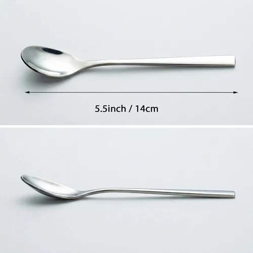 Miniatura 3 de IMEEA Cucharas de café y té de 5.5 pulgadas, cucharas pequeñas de postre de acero inoxidable SUS304 para café, té y helado, juego de 6