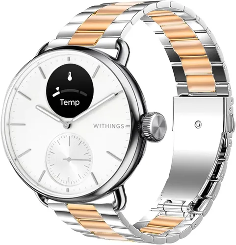 Miniatura 8 de Compatible con Withings Smartwatch Bands, Lamshaw 0.709 in, 0.787 in, acero inoxidable, correa de repuesto de metal para hombres y mujeres