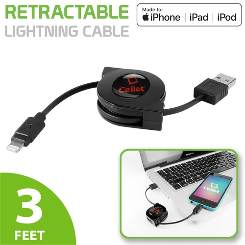 Miniatura 2 de Cable Lightning retráctil para iPhone, cable de carga compatible con Apple iPhone 14 Pro Max Plus mini 13 12 11 Xs Xr X SE 8 7 6 5 iPad Pro Air Mini