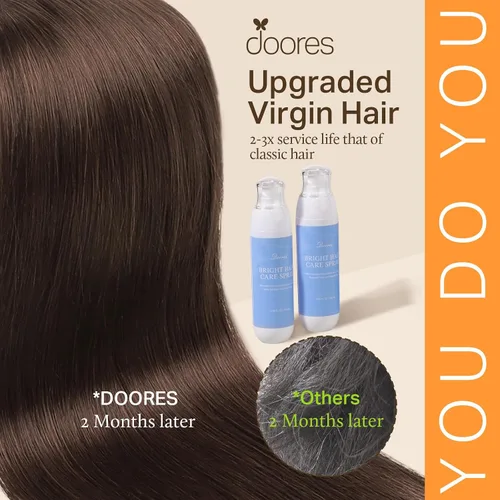Miniatura 3 de DOORES - Extensiones de cabello humano, remy, lacio, grueso con clip, trama uniforme y borde invisible, sin costuras, color marrón chocolate, 7