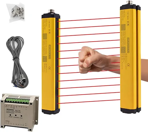 CGOLDENWALL Sensor de cortina de luz de seguridad Sensor de pantalla de luz Detector de radiación infrarroja Protector de punzón de rejilla de