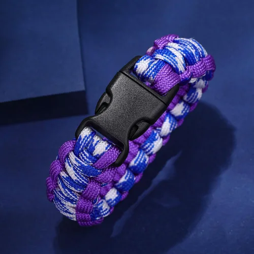 Miniatura 75 de Pulsera de alerta médica Paracord para hombres y mujeres Pulsera de identificación médica de acero inoxidable con hebillas de liberación lateral