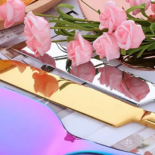 Miniatura 6 de Juego de cuchillos para tartas de boda, espátula de acero inoxidable 304, herramienta para hornear, pala, mantequilla, cuchillos para tarta, Con