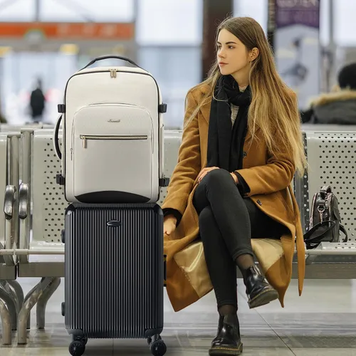 Miniatura 6 de LOVEVOOK Mochila de viaje grande de 40L para mujeres y hombres, mochila de mano de 17 pulgadas para viajar en avión, bolsa de viaje para artículos
