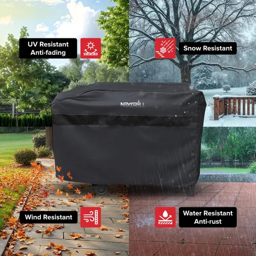 Miniatura 4 de Nexgrill - Funda de parrilla de 42 pulgadas, cubierta plana resistente al agua de servicio pesado con correa ajustable y ventilación, protección