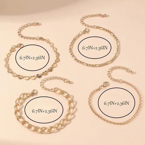 Miniatura 175 de Long tiantian Pulsera de oro gruesa para mujer, pulseras de oro delicadas, pulseras para mujer, pulseras apilables de eslabones de cadena