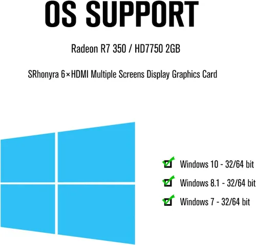 Miniatura 4 de R7 350 2GB Tarjeta Gráfica GDDR5 6HDMI Tarjeta Gráfica GPU PCI-Express 128-Bit Placa De Video 6HDMI R7 350 2G