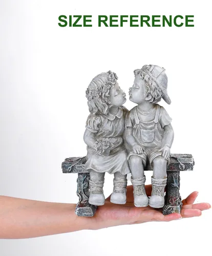 Miniatura 7 de Lily's Home Estatua de perro y niño de pesca de 11 pulgadas – Decoración de jardín de resina para exteriores – Decoración para exteriores y jardín